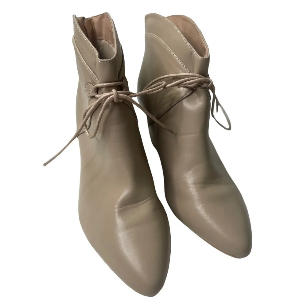 Allegra K Women’s Nude Colored Wedge Ankle Boots